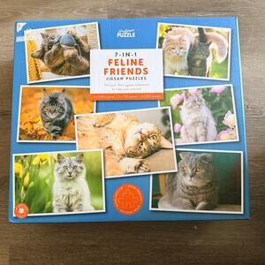 7-in-1 Cat Jigsaw Puzzle Feline Friends Professor Puzzle NEW